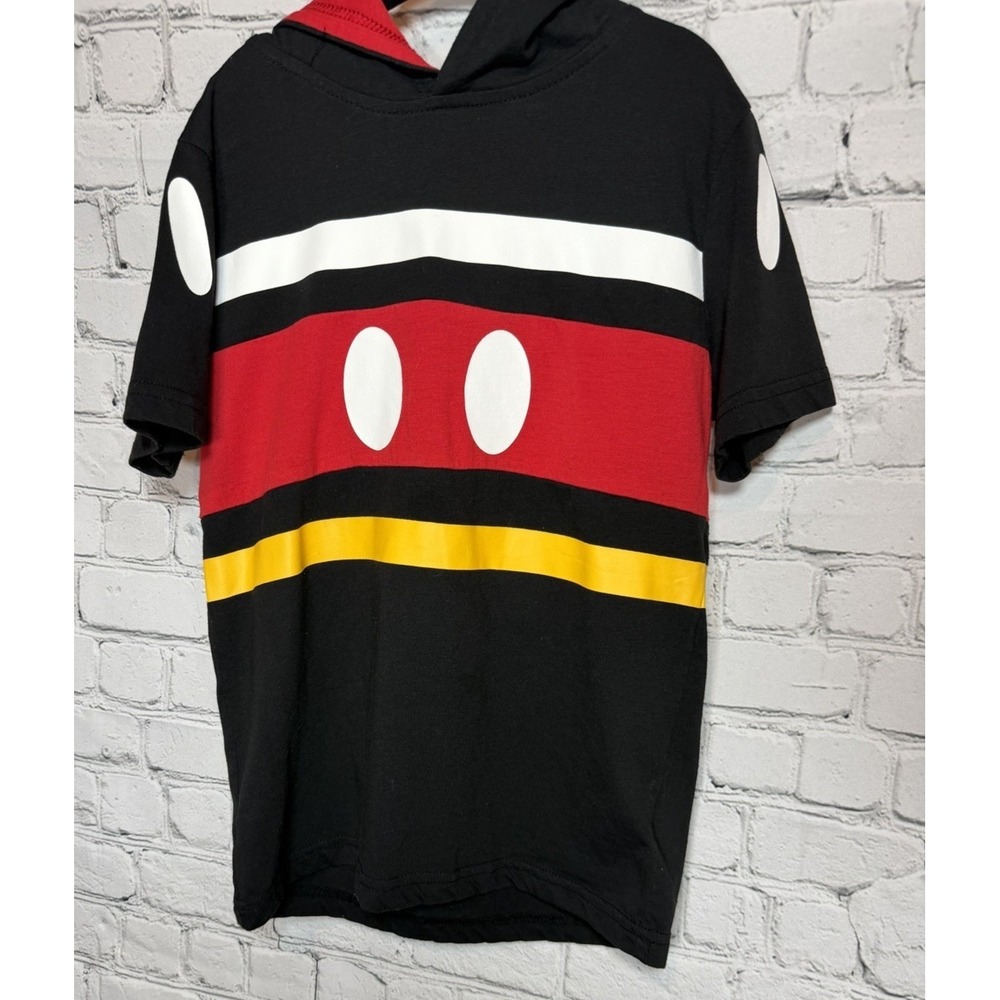 Mickey Short Sleeve Pullover Hooded With Ears Shirt Disney Park Youth Small